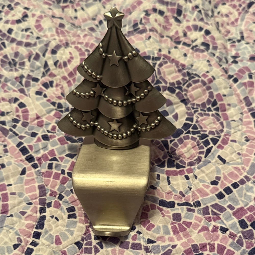 Avon Silver Christmas Tree Stocking Holder